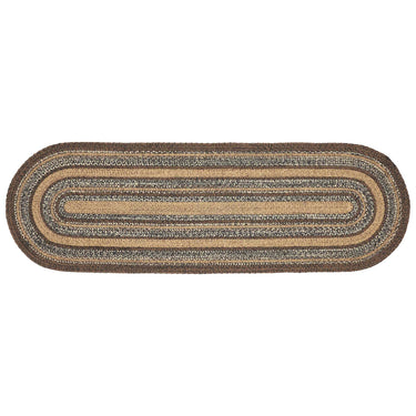 Espresso Jute Braided Rug/Runner Oval with Rug Pad 22